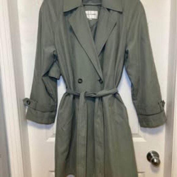 Mint Green Gloria Vanderbilt Trench Coat.  Size Small - Picture 1 of 10